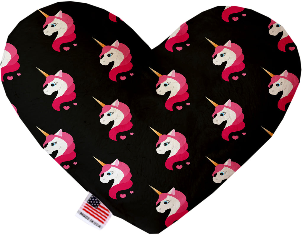 Pretty Pink Unicorns 8 Inch Canvas Heart Dog Toy