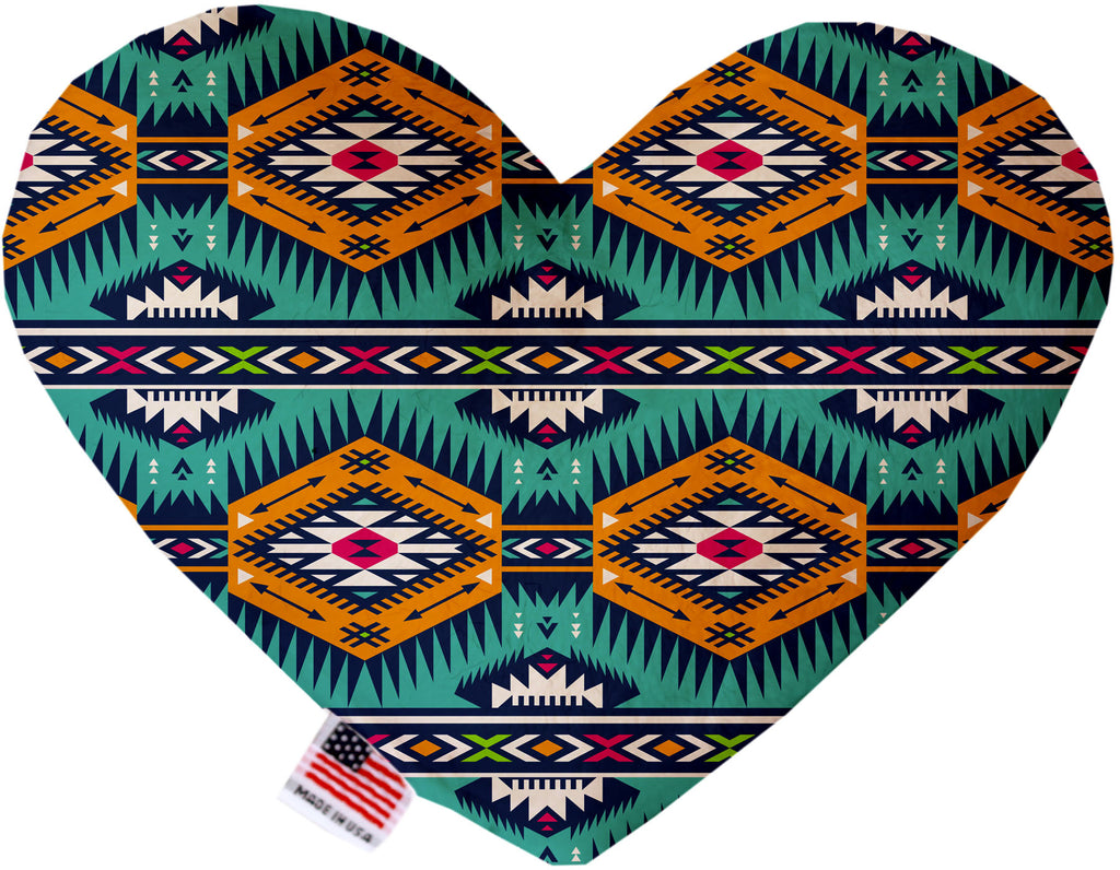 Turquoise Southwest 6 Inch Canvas Heart Dog Toy
