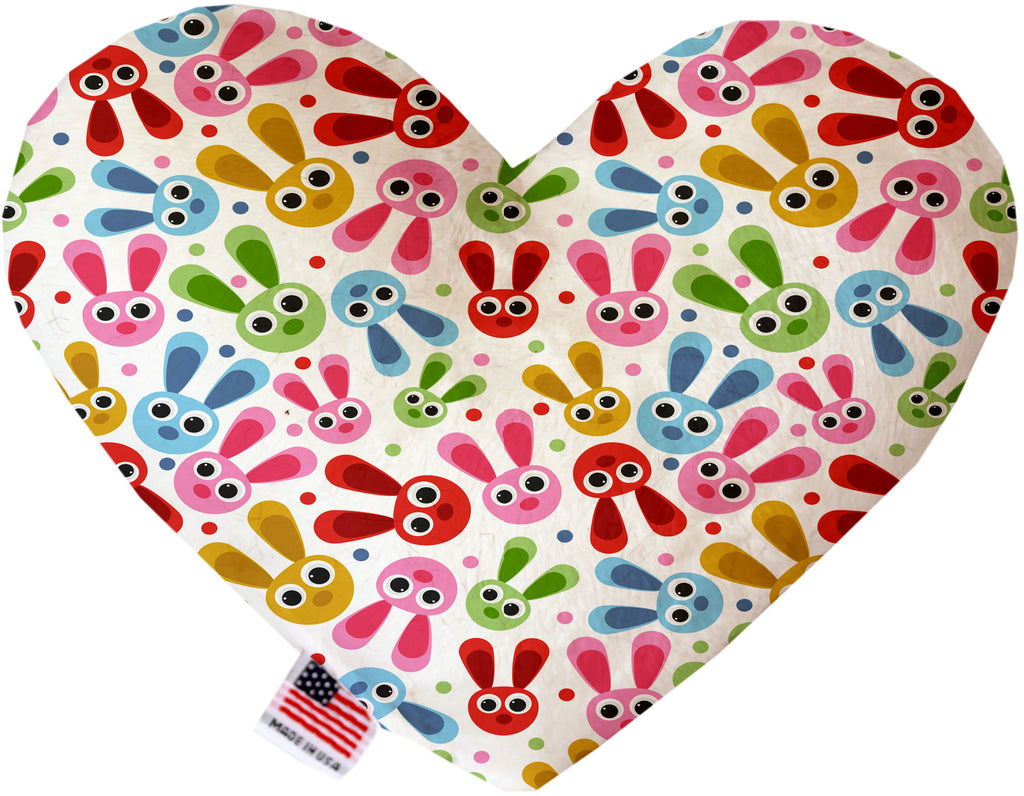 Funny Bunnies 8 Inch Canvas Heart Dog Toy
