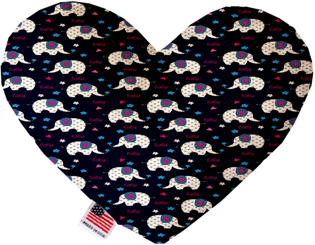 Baby Elephants 8 Inch Canvas Heart Dog Toy