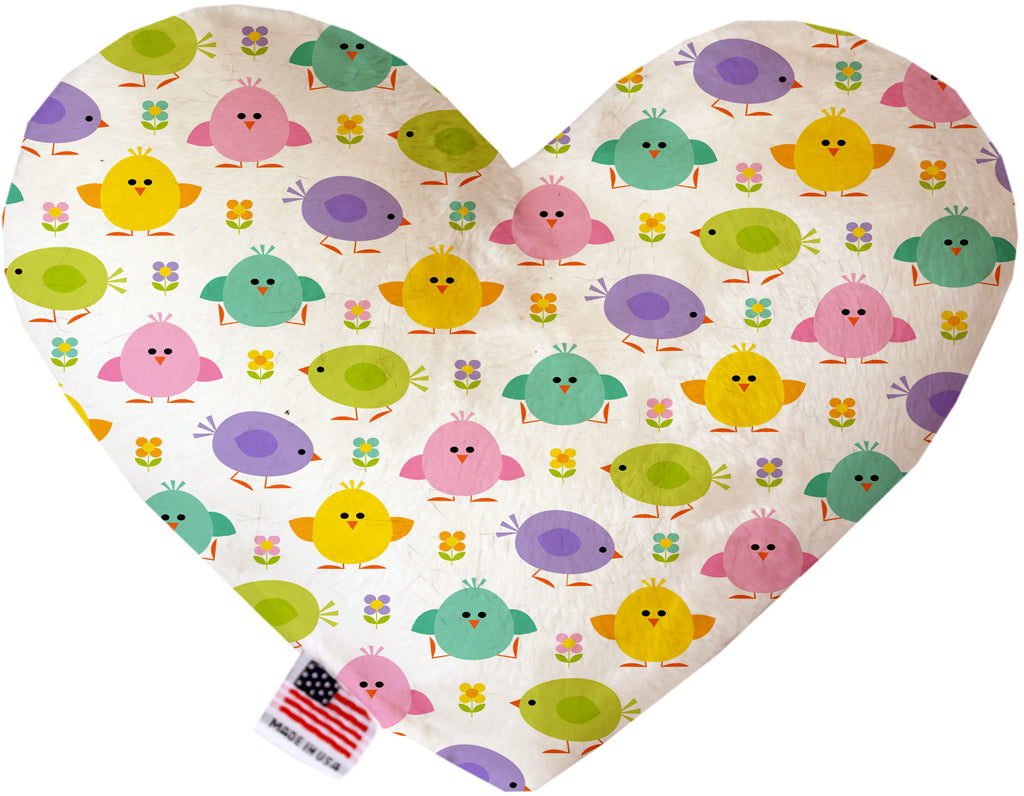 Easter Chickadees 8 Inch Canvas Heart Dog Toy