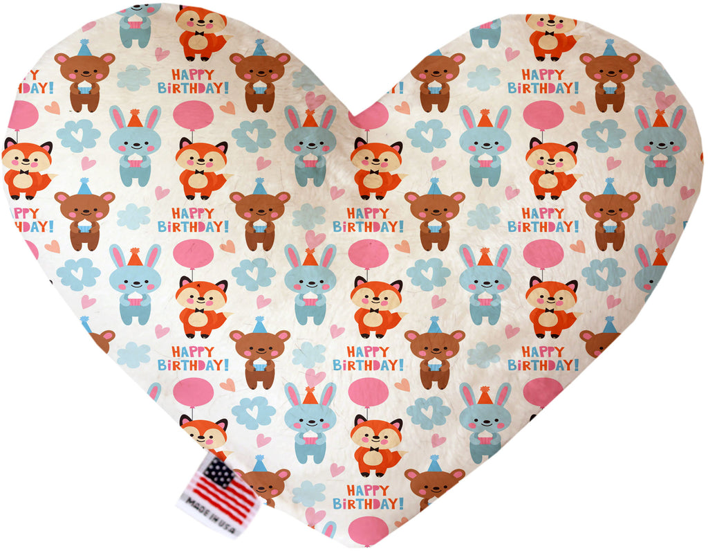 Birthday Buddies 8 Inch Canvas Heart Dog Toy