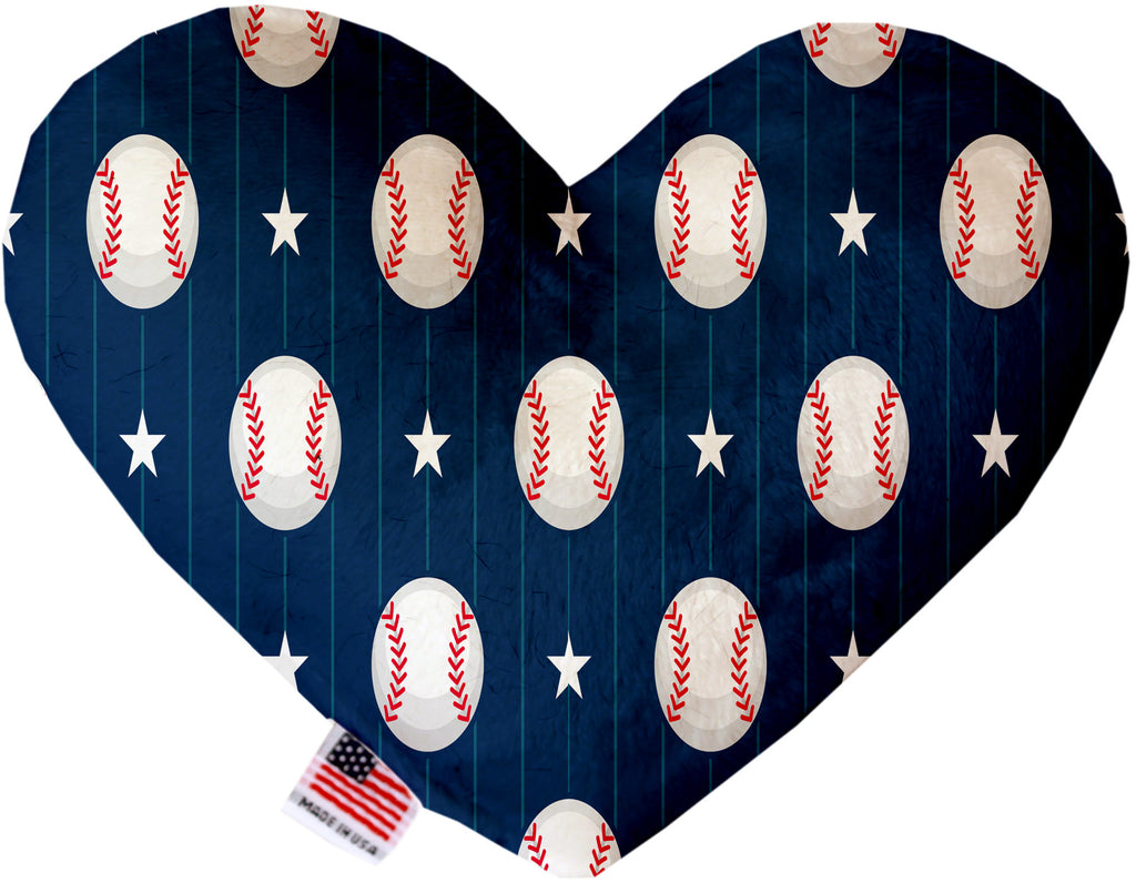 Baseball Pinstripes 8 Inch Canvas Heart Dog Toy