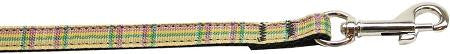 Plaid Nylon Collar Khaki 3-8 wide 6ft Lsh