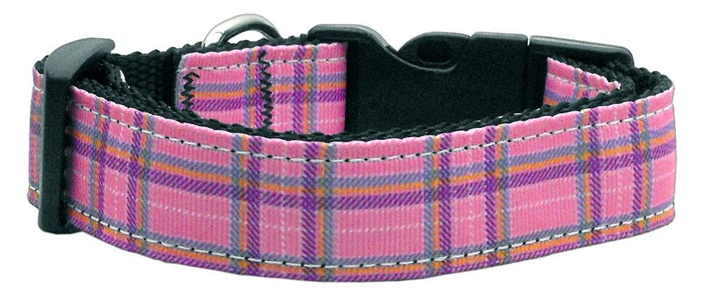 Plaid Nylon Collar Pink Medium