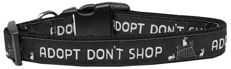 Adopt Don't Shop Nylon Dog Collar Sm