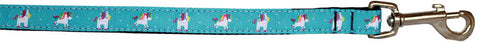 Blue Unicorn Nylon Pet Leash 5-8in By 4ft