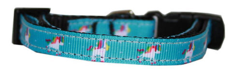 Blue Unicorn Nylon Dog Collar Xs