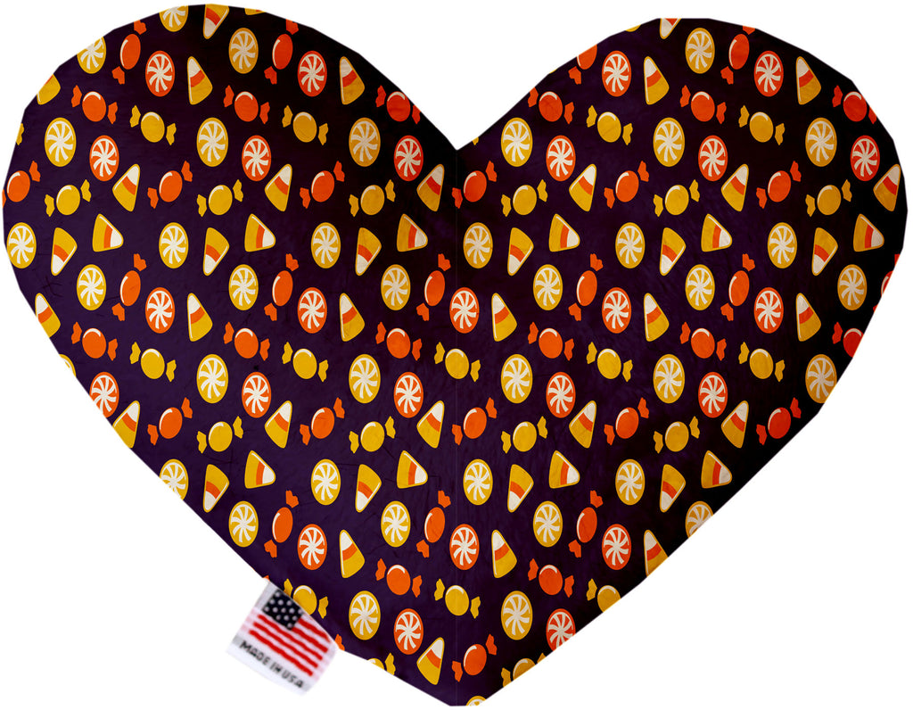 Halloween Candy Confetti 6 Inch Canvas Heart Dog Toy
