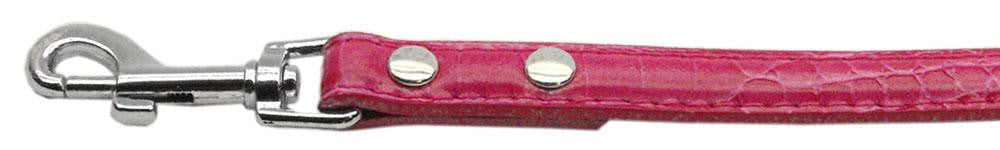 18mm Two Tier Faux Croc Collar Pink 1-2" Leash