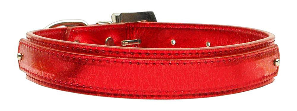 3-4" (18mm) Metallic Two-Tier Collar Red Large