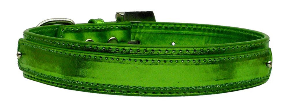 3-4" (18mm) Metallic Two-Tier Collar Emerald Green Medium