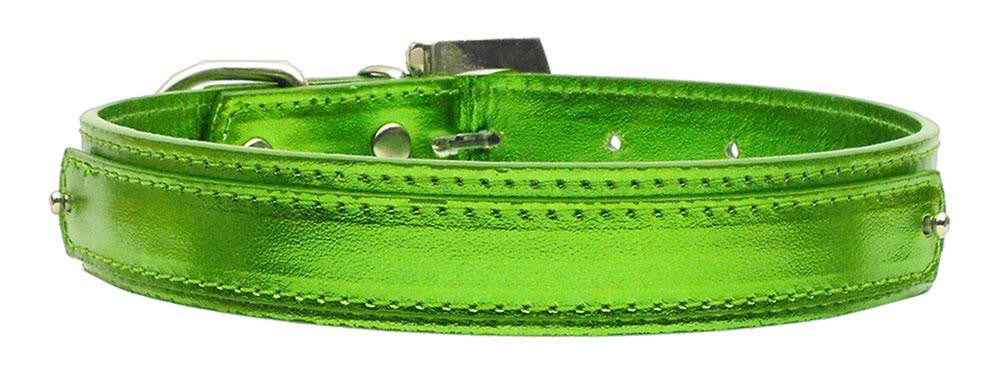 3-4" (18mm) Metallic Two-Tier Collar Lime Green Medium