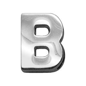 3-4" (18mm) Chrome Letter Sliding Charms B 3-4'' (18mm)