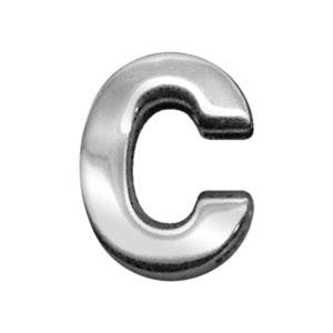 3-4" (18mm) Chrome Letter Sliding Charms C 3-4'' (18mm)