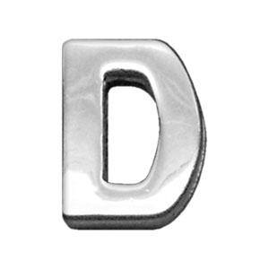 3-4" (18mm) Chrome Letter Sliding Charms D 3-4'' (18mm)