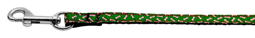 Candy Cane Bones Nylon and Ribbon Collars . 3-8'' wide x 6' Leash