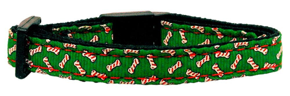 Candy Cane Bones Nylon and Ribbon Collars . Cat Safety