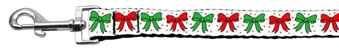 Christmas Bows Nylon Dog Leash 5-8 Inch Wide 4ft Long
