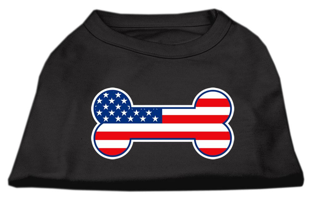 Bone Shaped American Flag Screen Print Shirts Black L (14)