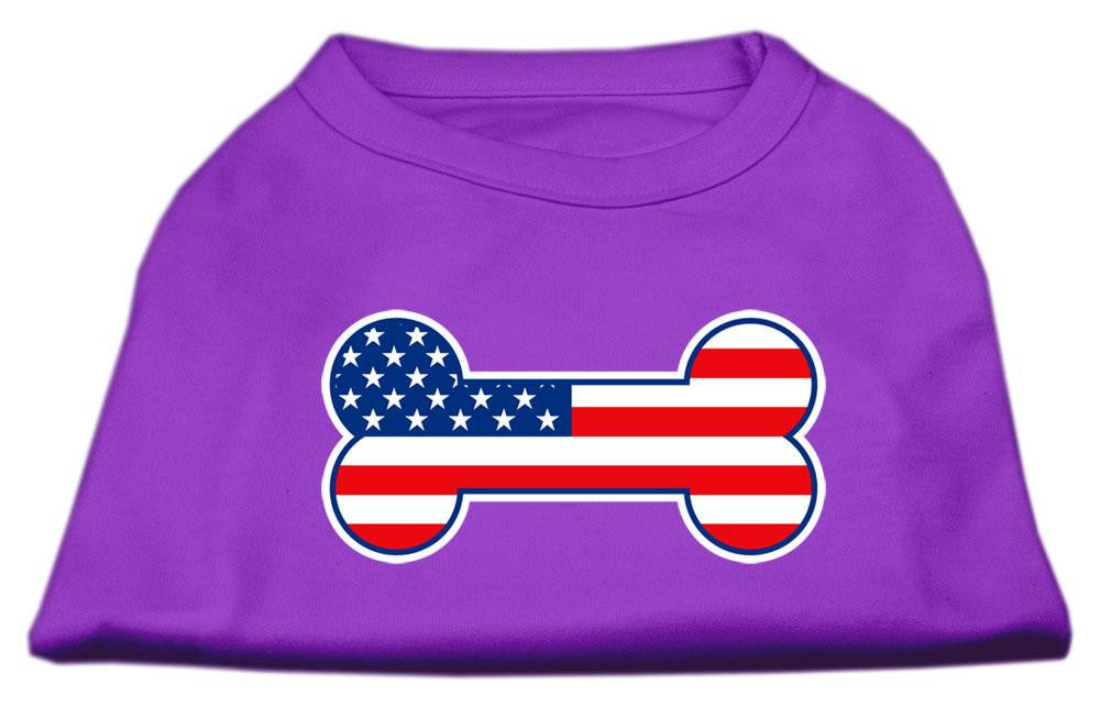 Bone Shaped American Flag Screen Print Shirts Purple XS (8)