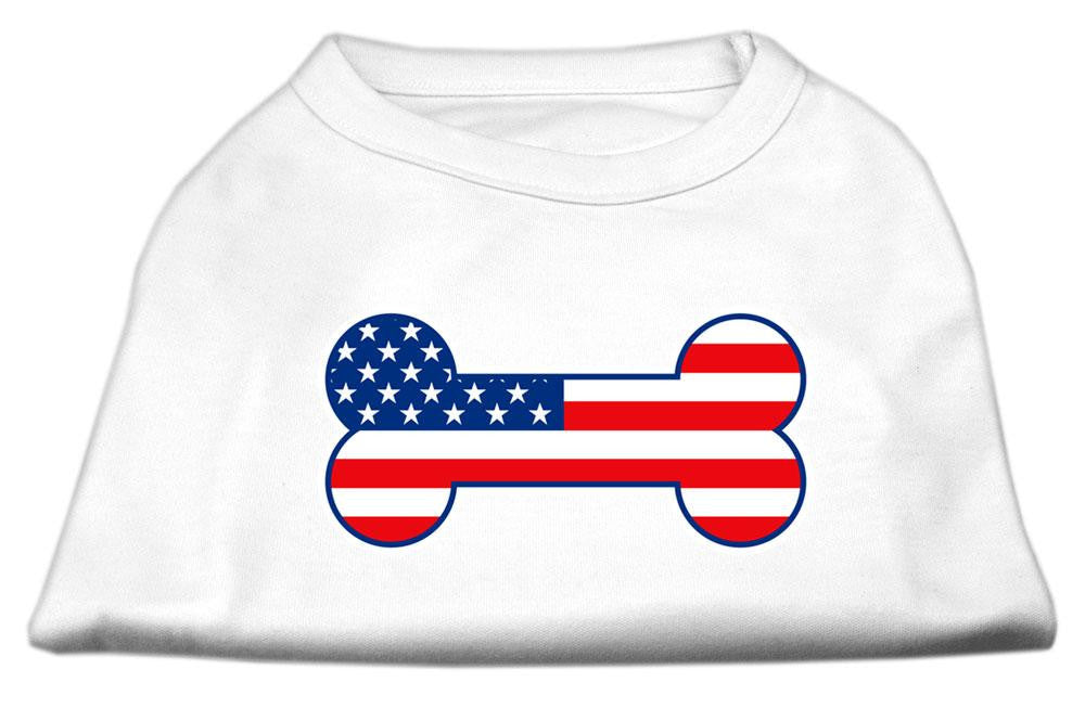 Bone Shaped American Flag Screen Print Shirts White XXXL(20)