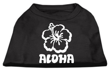 Aloha Flower Screen Print Shirt Black Sm (10)