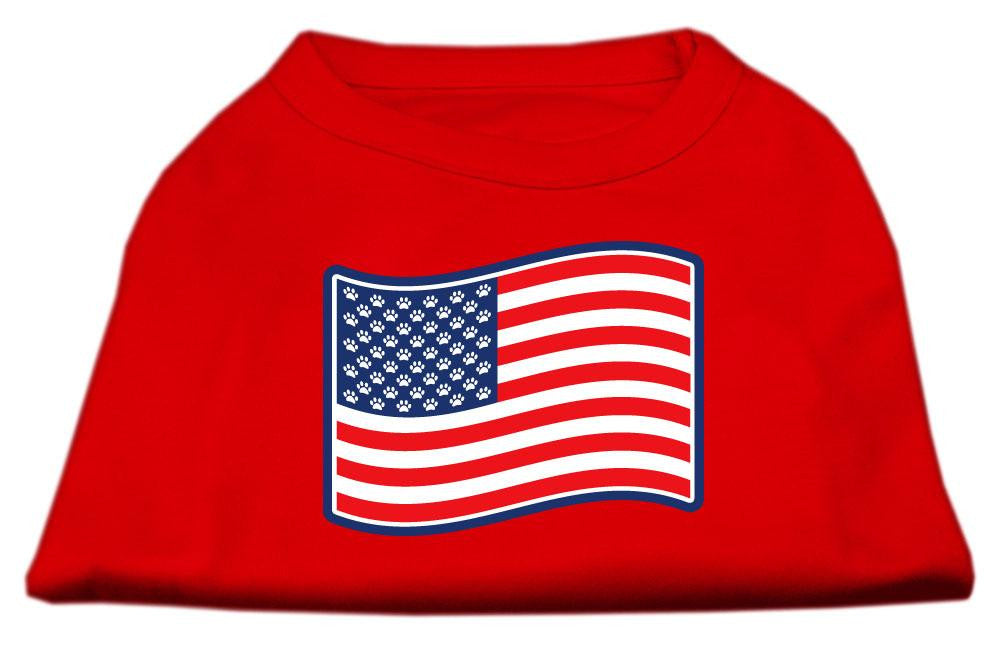 Paws and Stripes Screen Print Shirts Red XS (8)