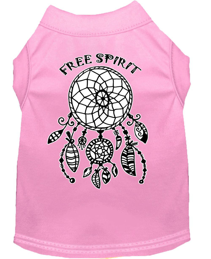 Free Spirit Screen Print Dog Shirt Light Pink Xs (8)