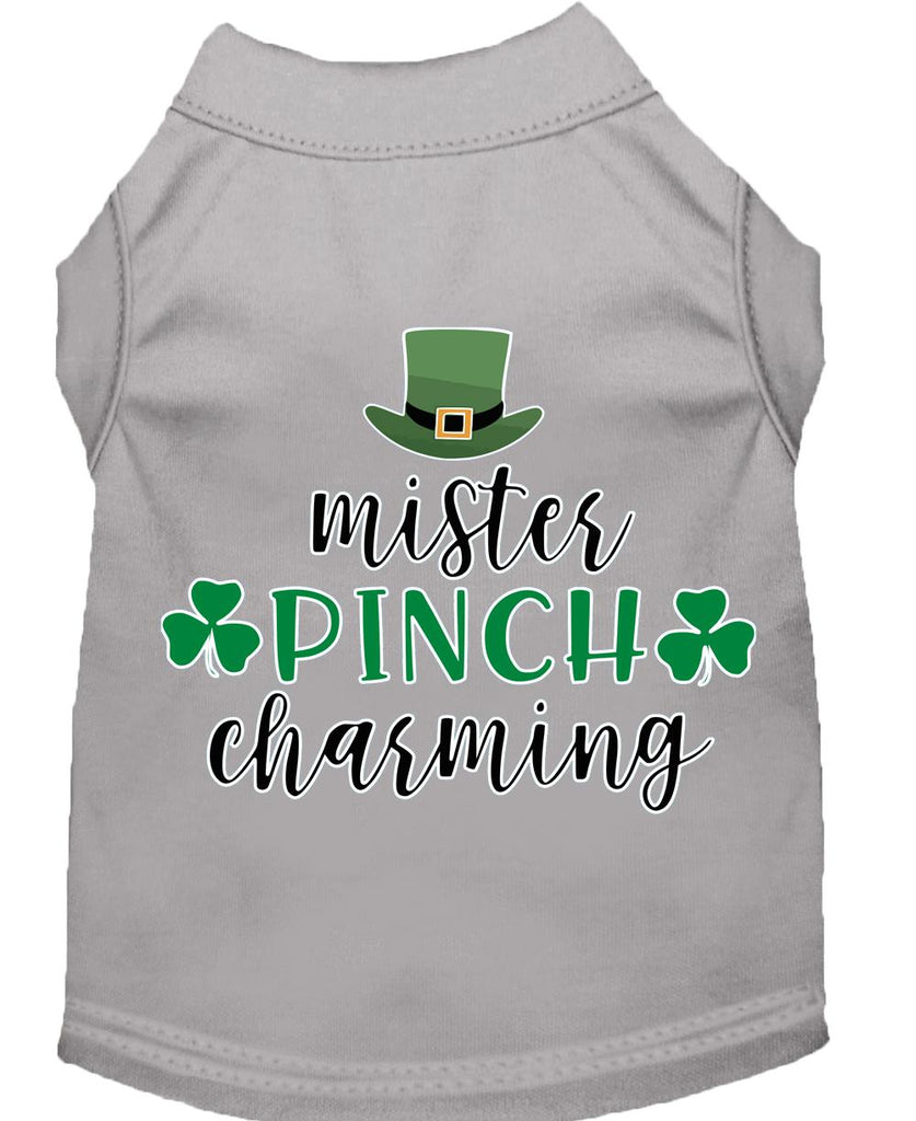 Mr. Pinch Charming Screen Print Dog Shirt Grey Xs (8)