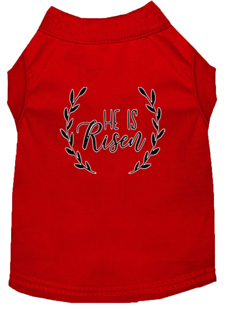 He Is Risen Screen Print Dog Shirt Red Xl (16)