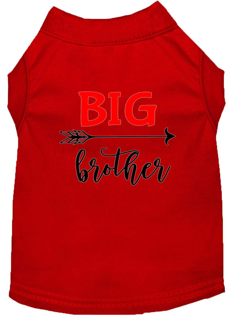 Big Brother Screen Print Dog Shirt Red Lg