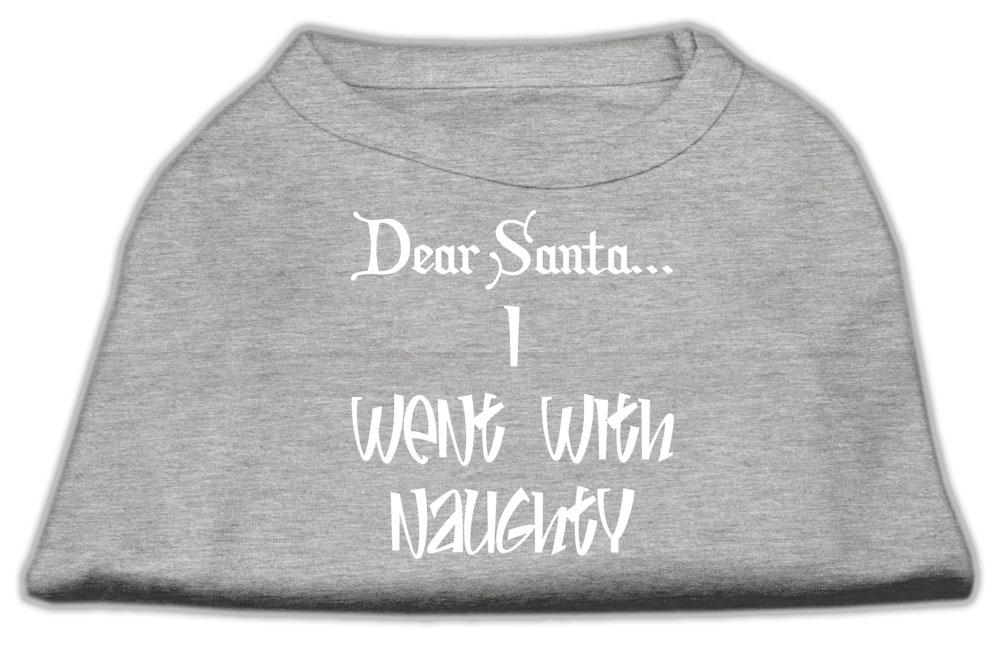 Dear Santa I Went With Naughty Screen Print Shirts Grey Med (12)