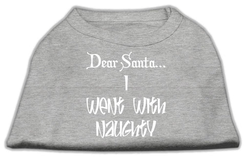 Dear Santa I Went With Naughty Screen Print Shirts Grey Med (12)