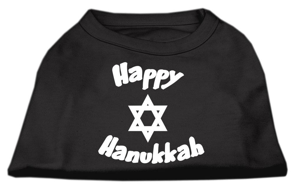Happy Hanukkah Screen Print Shirt Black Sm (10)