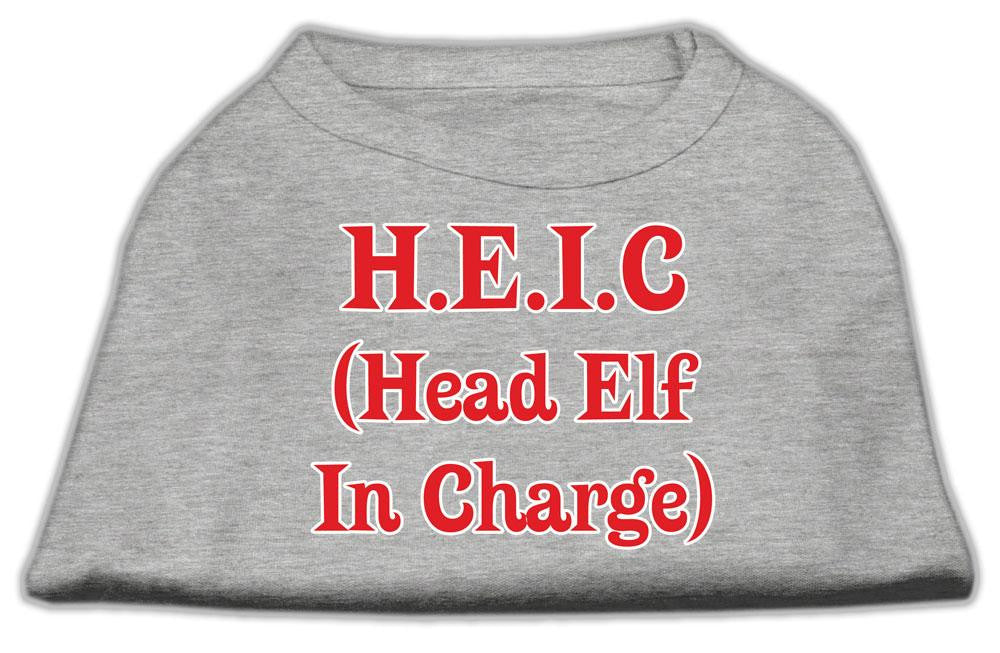 Head Elf In Charge Screen Print Shirt Grey Xxl (18)