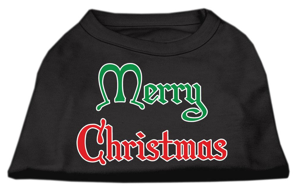 Merry Christmas Screen Print Shirt Black Lg (14)