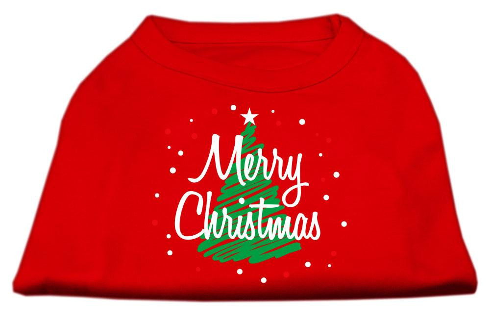 Scribbled Merry Christmas Screenprint Shirts Red M (12)