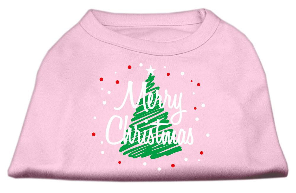 Scribbled Merry Christmas Screenprint Shirts Light Pink S (10)