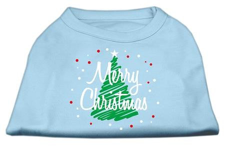Scribbled Merry Christmas Screenprint Shirts Baby Blue XXL (18)