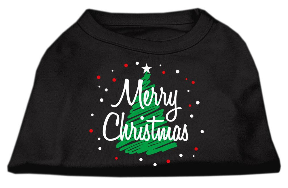 Scribbled Merry Christmas Screenprint Shirts Black XXL (18)