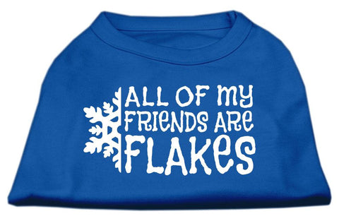 All my Friends are Flakes Screen Print Shirt Blue XXL (18)