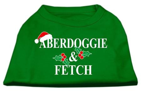 Aberdoggie Christmas Screen Print Shirt Emerald Green XS (8)