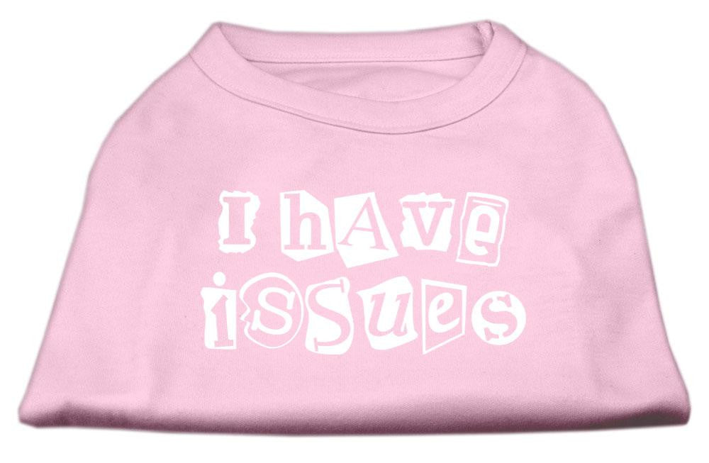 I Have Issues Screen Printed Dog Shirt Light Pink XL (16)