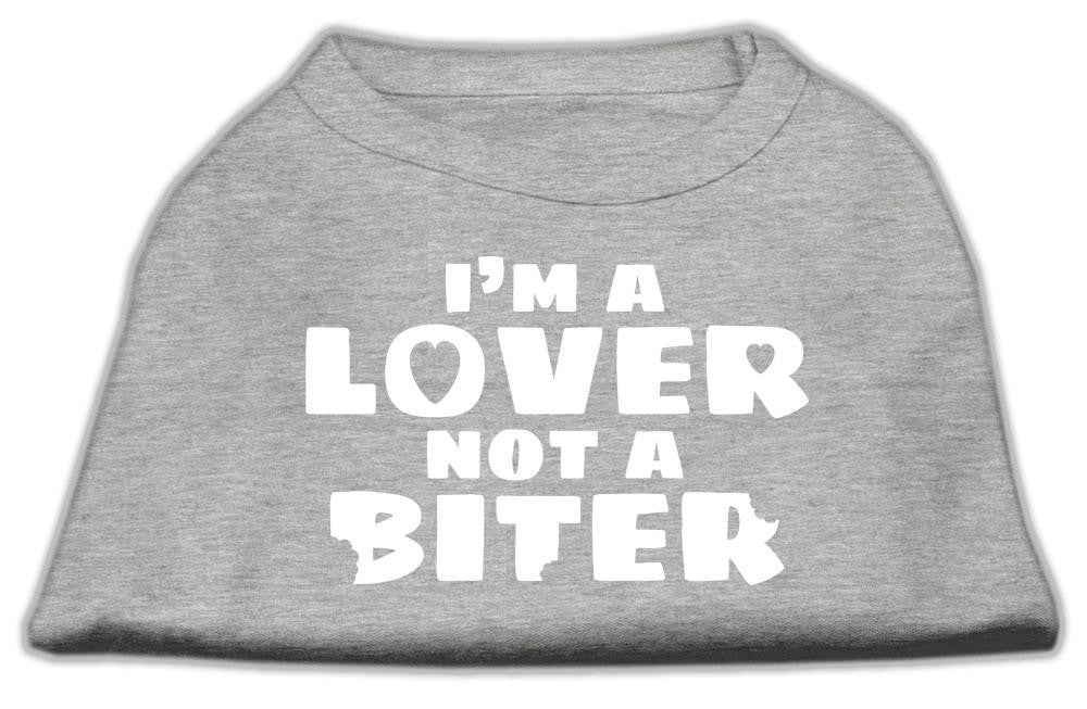 I'm A Lover Not A Biter Screen Printed Dog Shirt Grey Xxl (18)