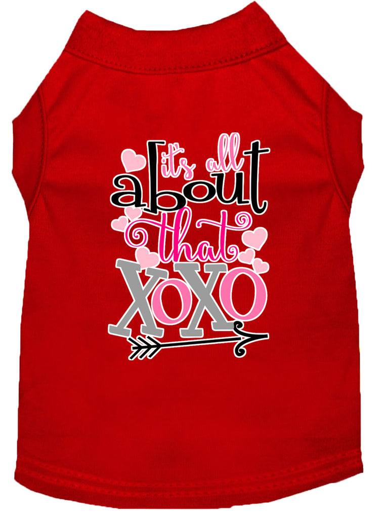 All About That Xoxo Screen Print Dog Shirt Red Xl