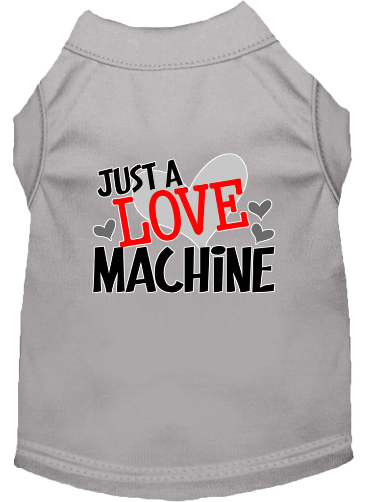 Love Machine Screen Print Dog Shirt Grey Xxxl