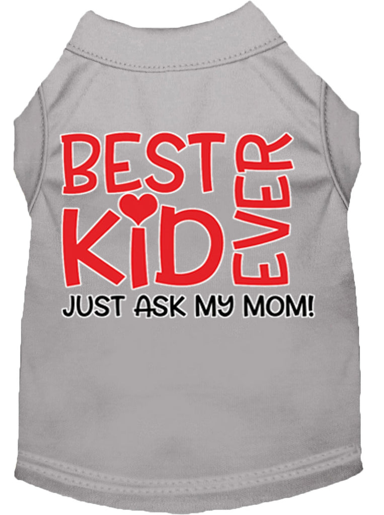 Ask My Parents Screen Print Dog Shirt Grey Xl