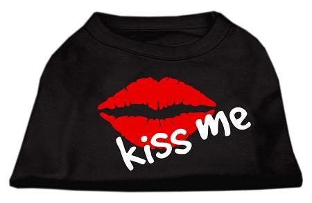 Kiss Me Screen Print Shirt Black Med (12)