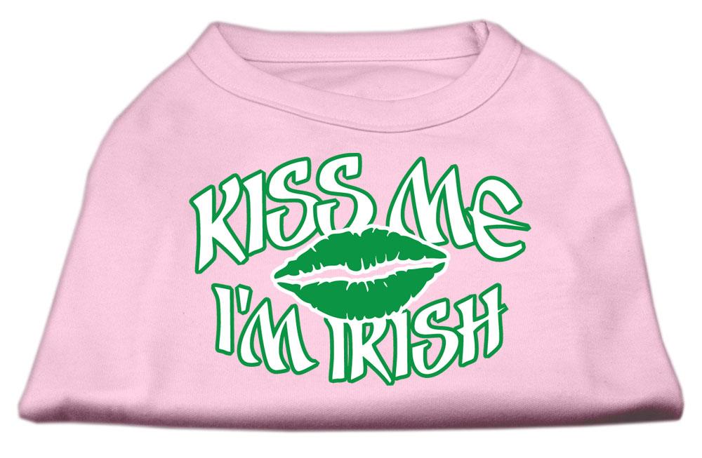 Kiss Me I'm Irish Screen Print Shirt Light Pink Med (12)